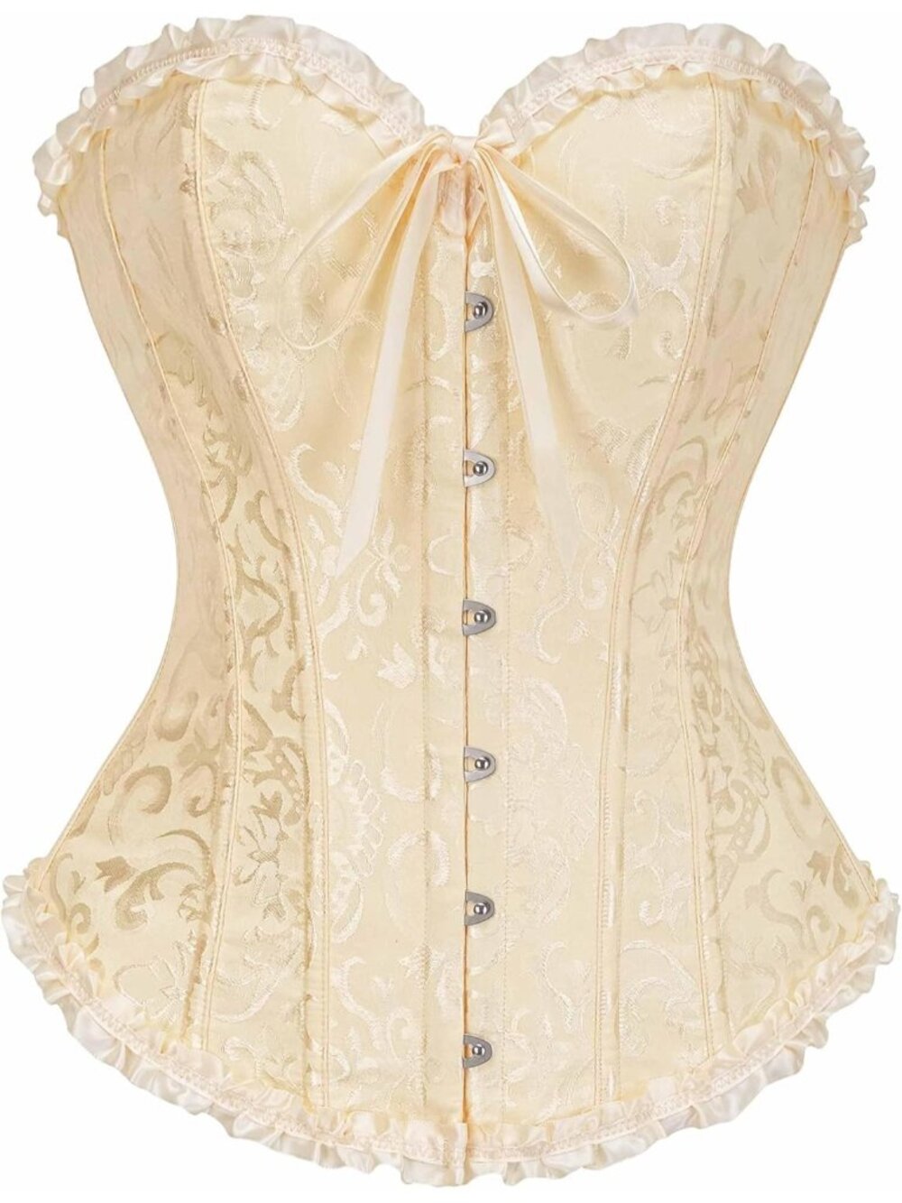 Women's Beige Bustier Shapewear Lingerie Halloween Waist Push Up Corset Tops